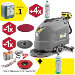 Zestaw Karcher BD 50/50 C Classic Bp Pack 80Ah Li+FC + Płyn do posadzek