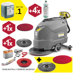 Zestaw Karcher BD 50/50 C Classic Bp Pack 80Ah Li+FC + Talerz napędowy do padów + Pady średnio-miękkie