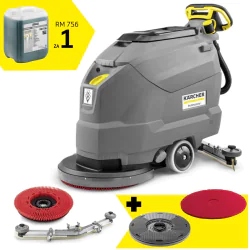 Zestaw Karcher BD 50/50 C Bp Classic + Talerz napędowy do padów + Pad średnio miękki (5 sztuk)