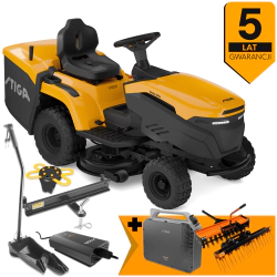 Zestaw Stiga Estate 384e + Wertykulator i Aerator + Akumulator 40 Ah ePower Pro