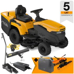 Zestaw Stiga Estate 384e + Wertykulator i Aerator + Akumulator 40 Ah ePower Pro