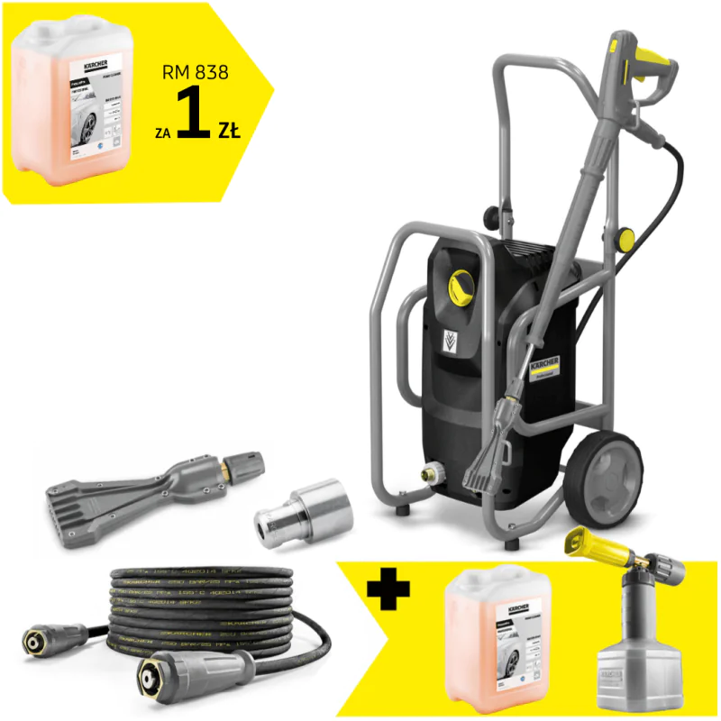 Zestaw Karcher HD 6/15 M CageEB + Lanca pianowa + Piana alkaliczna RM 838