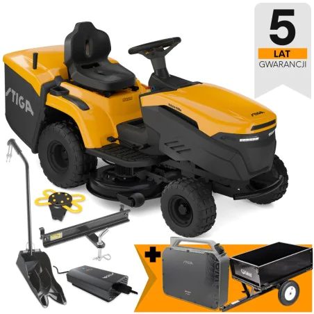 Zestaw Stiga Estate 598e + Przyczepka max. 225 kg + Akumulator 40 Ah ePower Pro