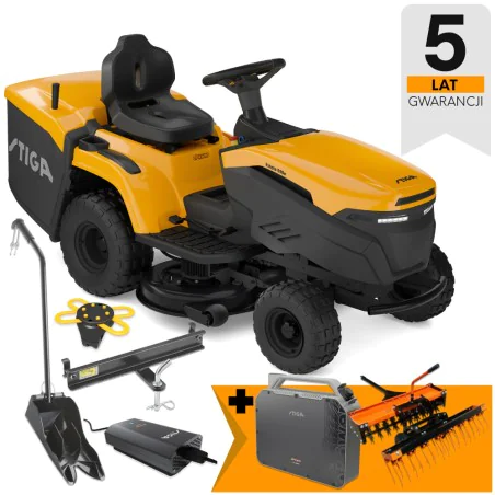 Zestaw Stiga Estate 598e + Wertykulator i Aerator + Akumulator 40 Ah ePower Pro