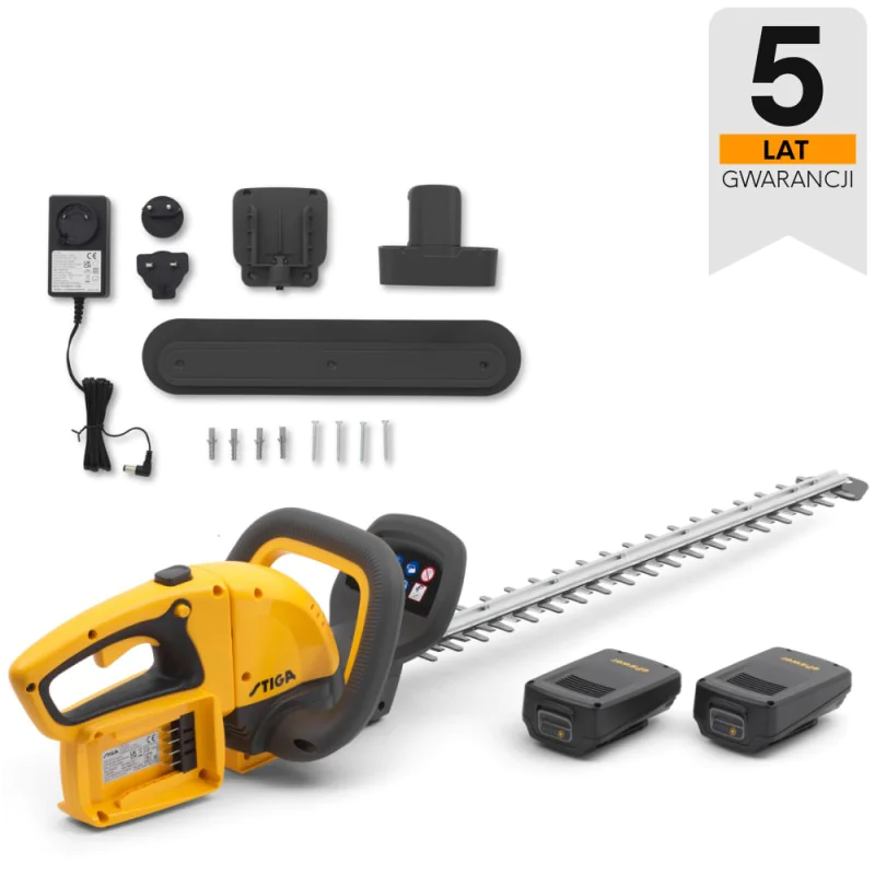 Stiga HT 300e Akumulatorowy sekator do żywopłotu w zestawie z akumulatorem i ładowarką (54 cm, 0.4 kW) - 273302501/ST1 Stiga HT 300e Akumulatorowy sekator do żywopłotu w zestawie z akumulatorem i ładowarką (54 cm, 0.4 kW) - 273302501/ST1