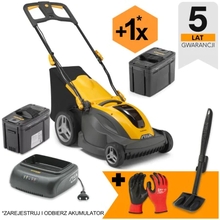 Zestaw Stiga Combi 344e + Rękawice + Skrobak do czyszczenia kosiarki