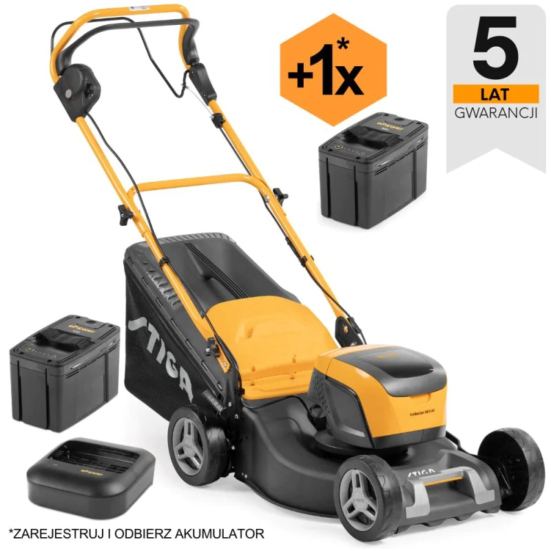 Stiga Collector 48 S AE Kosiarka akumulatorowa w zestawie z akumulatorem i ładowarką (1.30 kW, 46 cm, 60 l) - 2L0482008/ST1