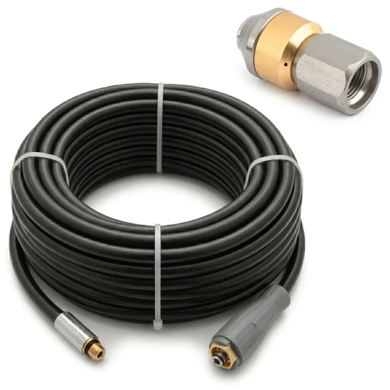 Wąż do kanalizacji DrainJet 8 K-LOCK 20m, DN6, 200bar, 60°C (800 - 1000l/h) + Dysza F3 - 050 (3+1)