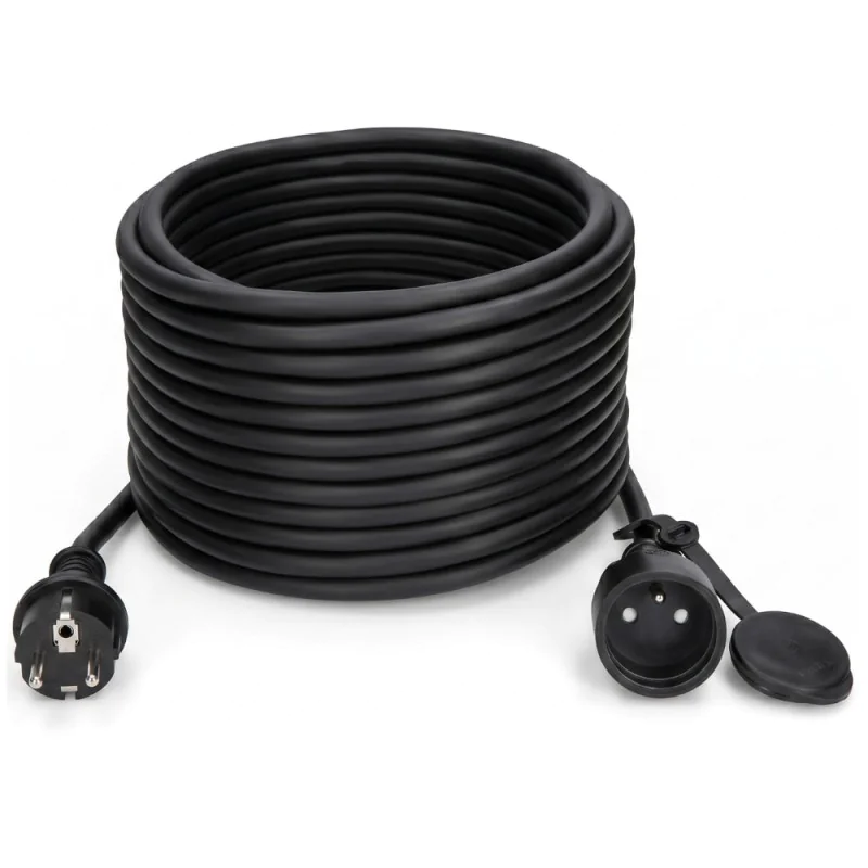 Przedłużacz warsztatowy olejoodporny 20m 16A 250V H07RN-F 3x2,5mm² 3680W Jonex PS-170G IP44 czarny