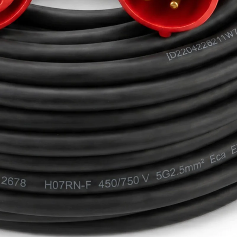 Przedłużacz siłowy olejoodporny 20m 16A 400V H07RN-F 5x2,5 mm², mała wtyczka, Jonex PS-S, IP44, czarny Przedłużacz siłowy olejoodporny 20m 16A 400V H07RN-F 5x2,5 mm², mała wtyczka, Jonex PS-S, IP44, czarny