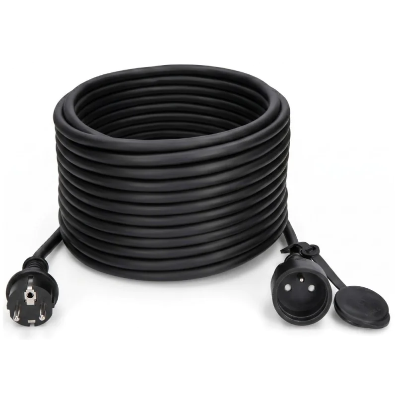 Przedłużacz warsztatowy olejoodporny 20m 16A 250V H07RN-F 3x2,5mm² 3680W Jonex PS-170G IP44 czarny