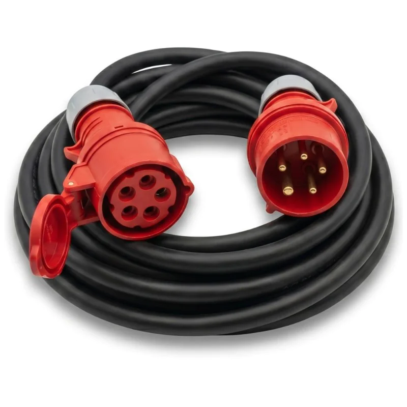 Przedłużacz siłowy olejoodporny 10m 16A 400V H07RN-F 5x2,5 mm², mała wtyczka, Jonex PS-S, IP44, czarny