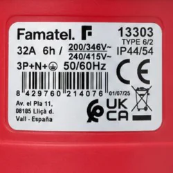Przedłużacz siłowy olejoodporny 10m 32A 400V H07RN-F 5x4 mm², duża wtyczka, Jonex PS-S, IP44, czarny