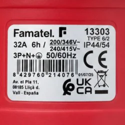 Przedłużacz siłowy olejoodporny 20m 32A 400V H07RN-F 5x4 mm², duża wtyczka, Jonex PS-S, IP44, czarny