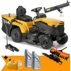 Zestaw Stiga Estate 384 + Wertykulator i Aerator + Hak + Kanister + 2x Olej