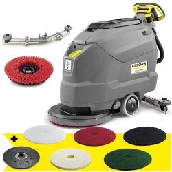 Zestaw Karcher BD 50/50 C Bp Classic + Talerz napędowy do padów + Duży pakiet padów do każdego zadania