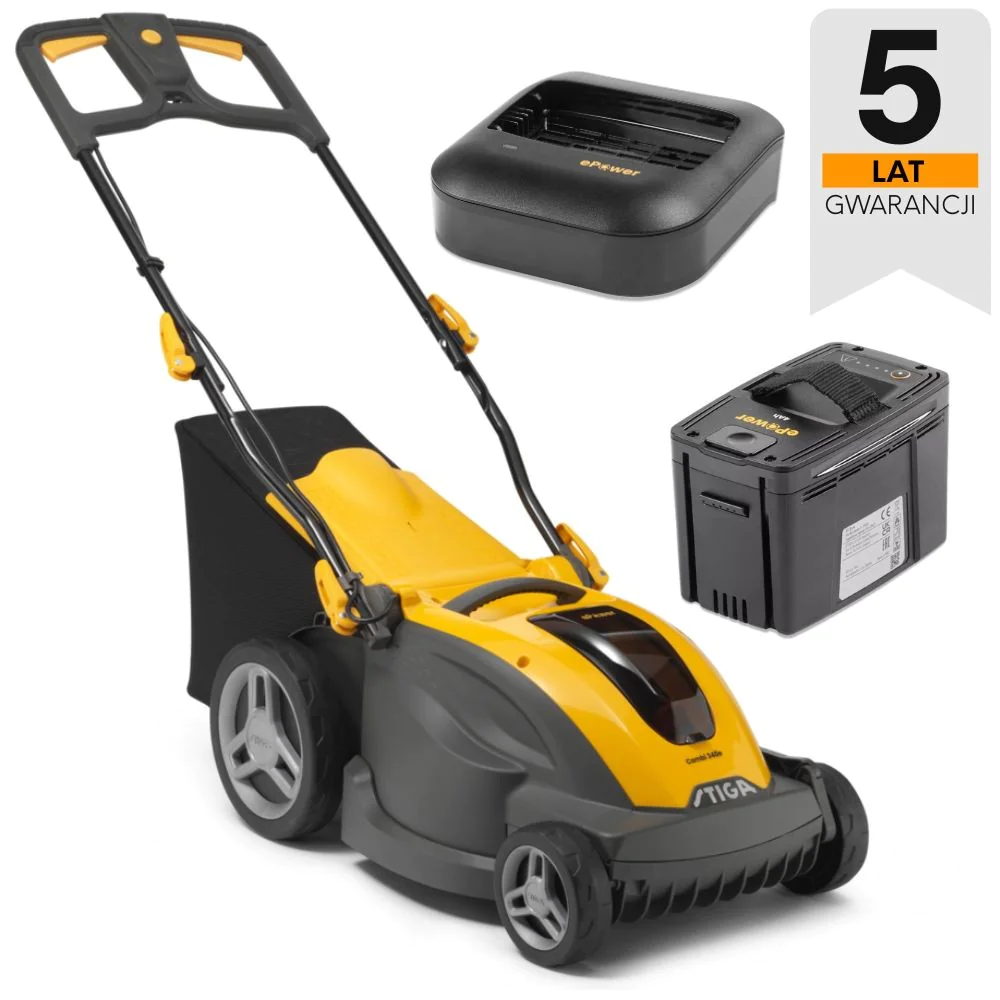 Stiga Combi 340e Kosiarka akumulatorowa w zestawie z akumulatorem i ładowarką (0.86 kW, 38 cm, 40 l)