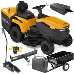 Zestaw Stiga Estate 384e + Przyczepka max. 225 kg + Akumulator 40 Ah ePower Pro