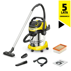 Karcher WD 6 P S V-30/8/35/T Odkurzacz warsztatowy z gniazdem i stalowym zbiornikiem (1300 W, 30 l, 8 m) - 1.628-380.0