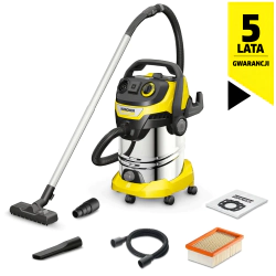 Karcher WD 6 P S V-30/6/22/T Odkurzacz warsztatowy z gniazdem i stalowym zbiornikiem (1300 W, 30 l, 6 m)