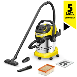 Karcher WD 5 P S V-25/5/22 Odkurzacz warsztatowy z gniazdem i stalowym zbiornikiem (1200 W, 25 l, 5 m)