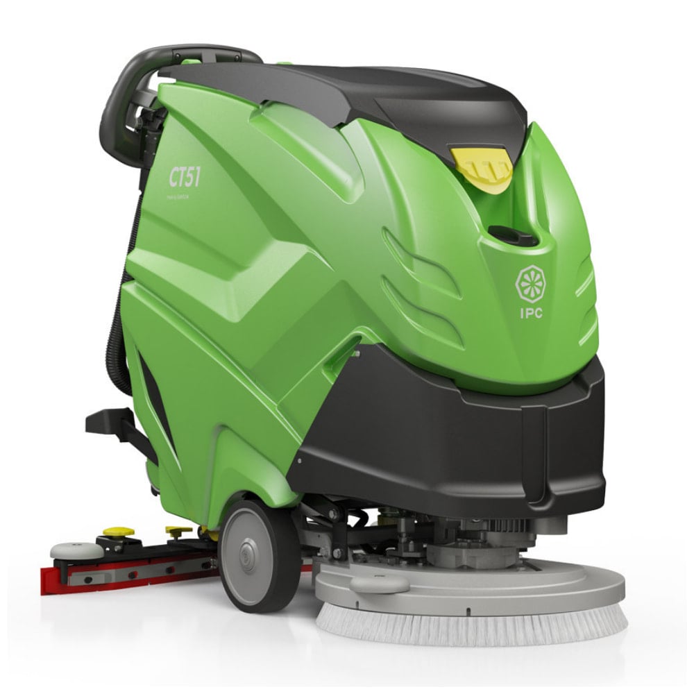 IPC CT51 BT55, szorowarka prowadzona ręcznie z trakcją mechaniczną i szczotką talerzową 550 mm