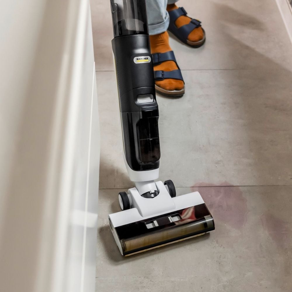 Budowa pracy Xtra!Clean w Kärcher FCV 3 1.056-122.0 - zbieranie suchych i mokrych zabrudzeń