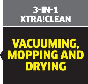 Funkcja Xtra!Clean 3 w 1 w mopie odkurzającym Kärcher FCV 3 1.056-122.0