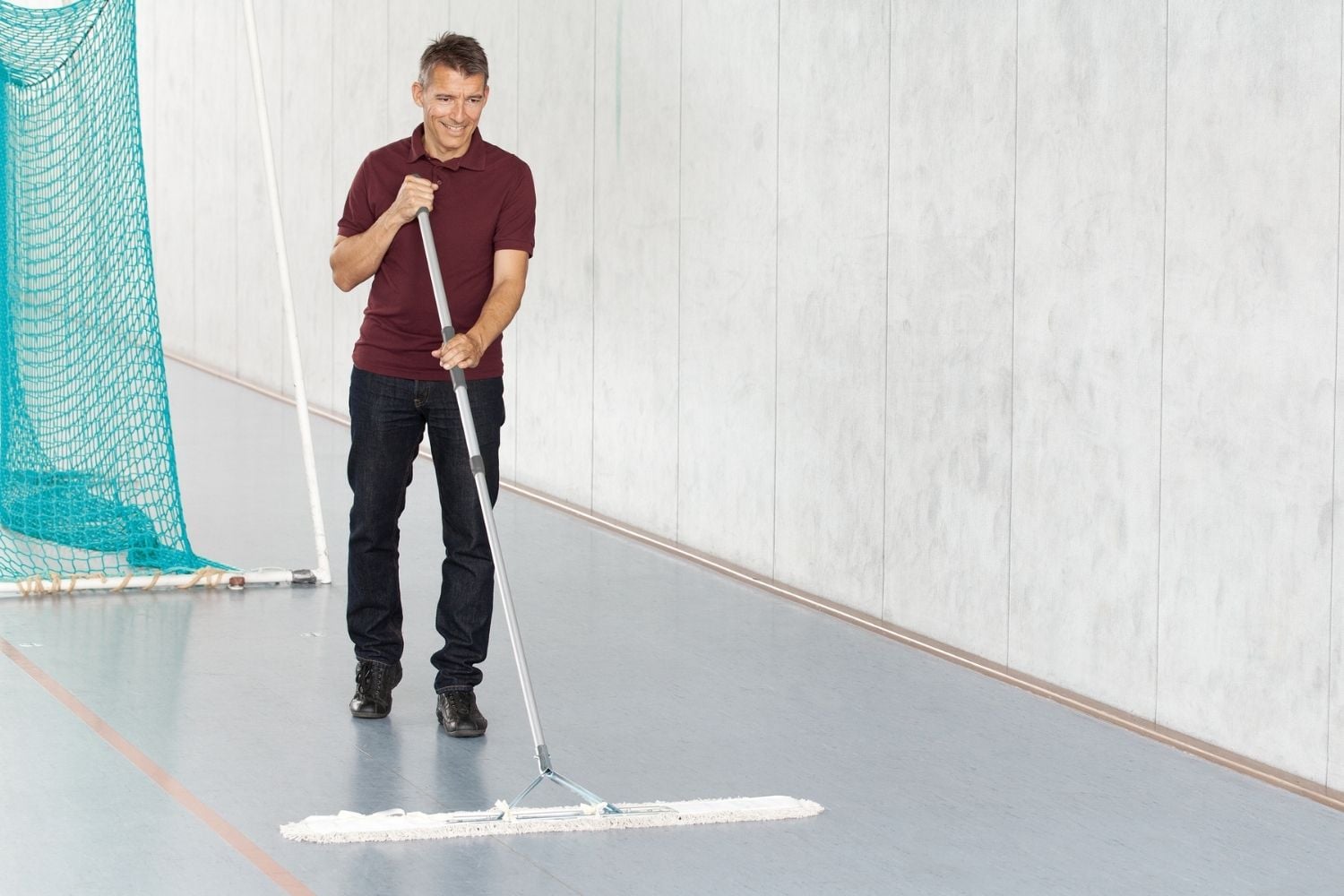 Struktura bawełnianych frędzli w mopie do kurzu Karcher 120 cm