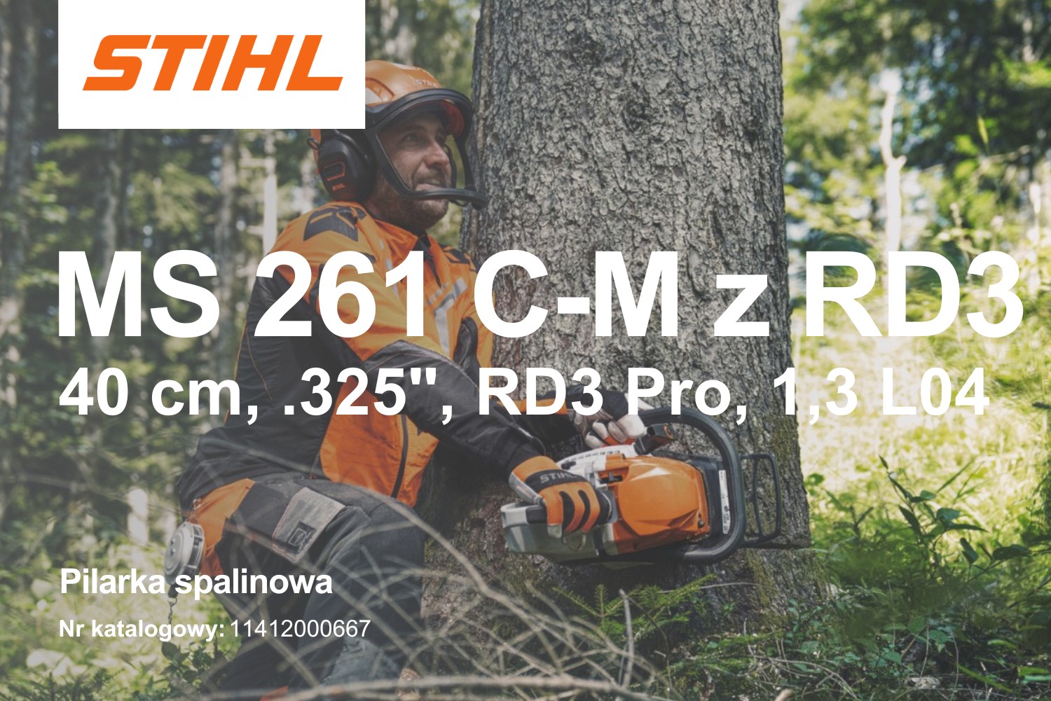 Pilarka spalinowa Stihl MS 261 C-M z RD3 11412000667 - 3 kW, 4,1 KM, 40 cm, 0.325”, RD3 Pro, 1,3 L04