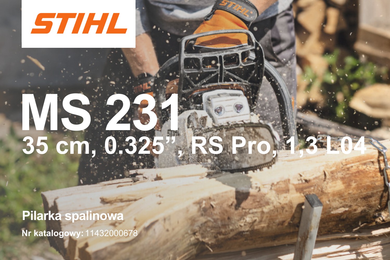 Pilarka spalinowa Stihl MS 231 11432000678 - 2 kW, 2,7 KM, 35 cm