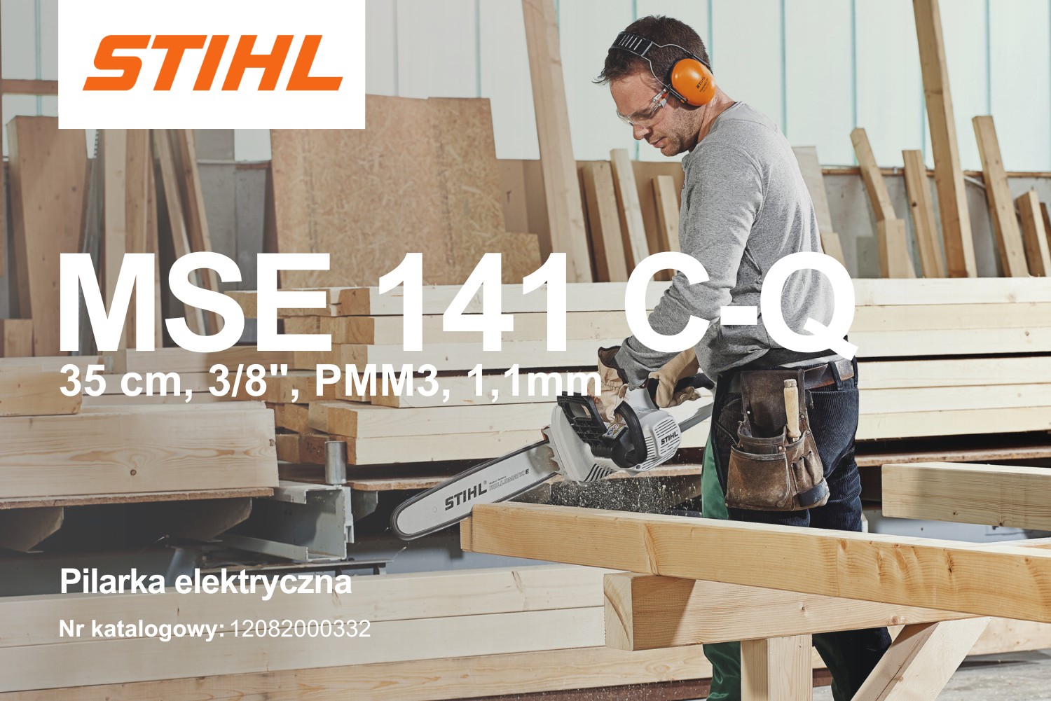 Pilarka elektryczna Stihl MSE 141 C-Q 12082000332 - 1,4 kW, 35 cm, 3/8