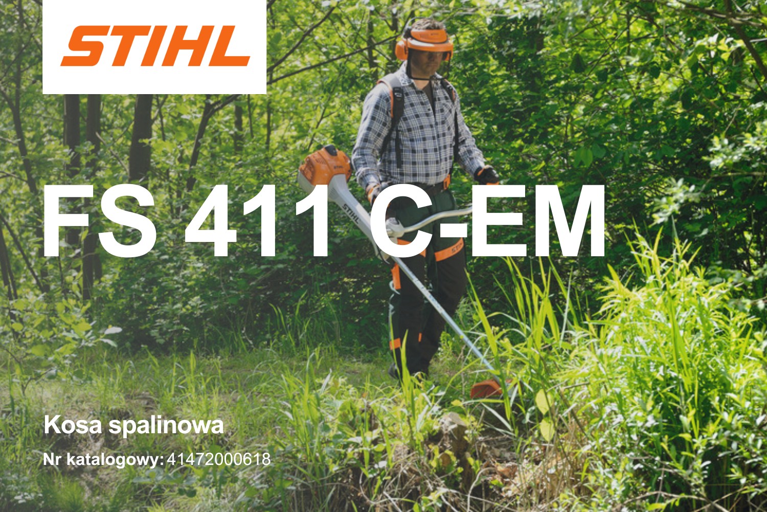 Kosa spalinowa Stihl FS 411 C-EM z głowicą AutoCut 46-2 41472000618 - 2 kW, 2,7 KM, 52 cm