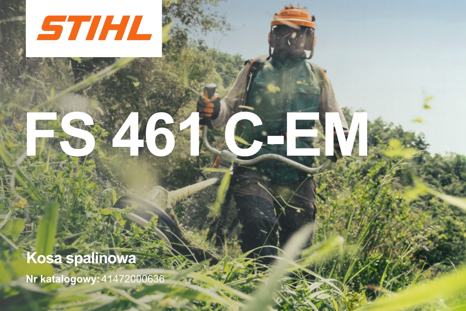 Kosa spalinowa Stihl FS 461 C-EM z głowicą AutoCut 46-2 41472000636 - 2,2 kW, 3 KM, 52 cm