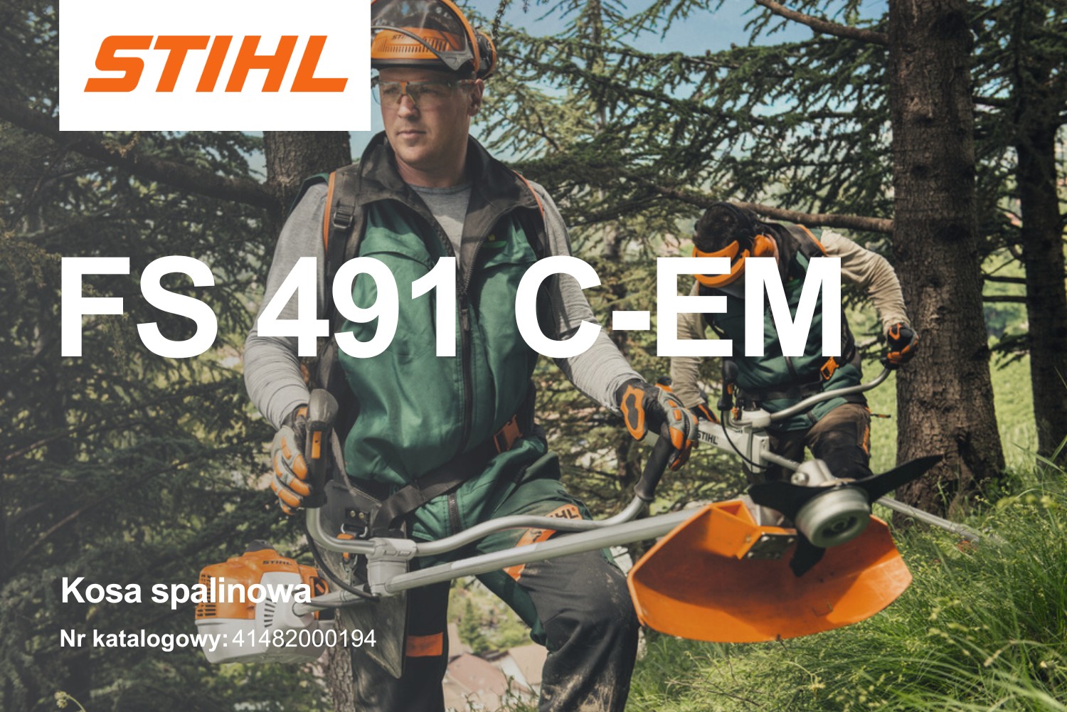 Kosa spalinowa Stihl FS 491 C-EM + tarcza trójząb 300-3 41482000194 - 2,4 kW, 3,3 KM, 52 cm