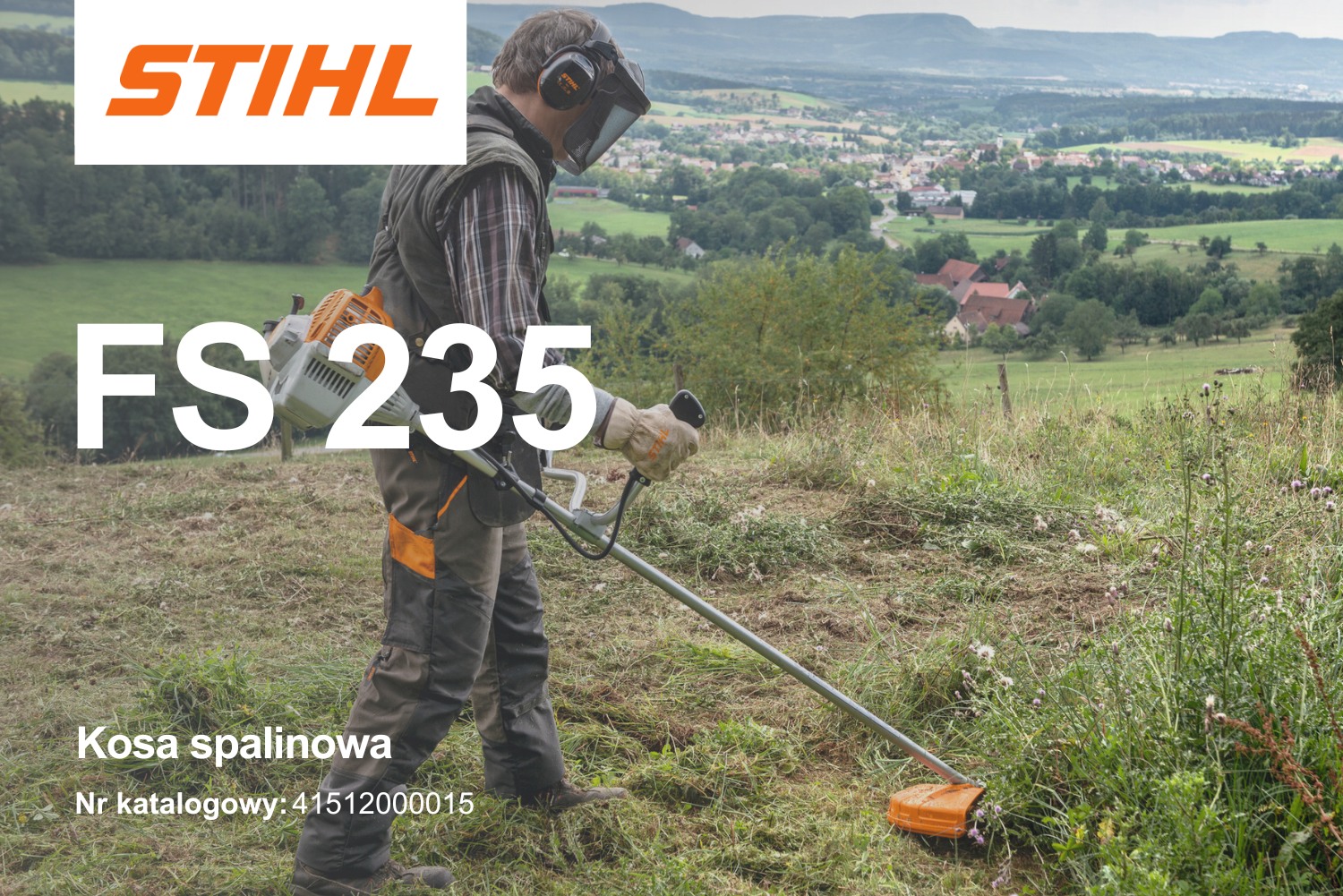 Kosa spalinowa Stihl FS 235 z głowicą AutoCut C 26-2 + Trójząb 250-3 41512000015 - 1,5 kW, 2,1 KM, 42 cm