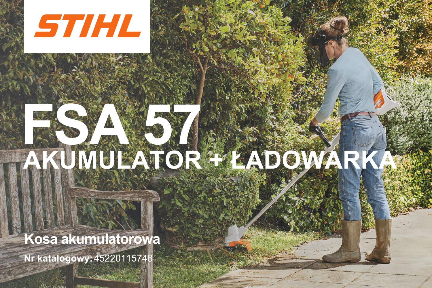 Kosa akumulatorowa STIHL FSA 57 (zestaw akumulator AK 10 + ładowarka AL 101) - 45220115748