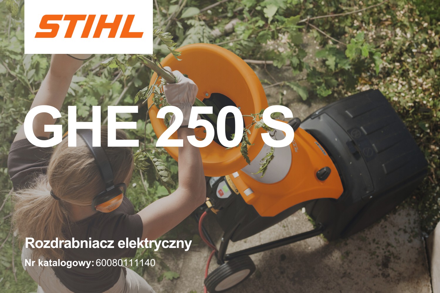 Rozdrabniacz elektryczny Stihl GHE 250 S do zrębkowania 60080111140 - 2,5 kW