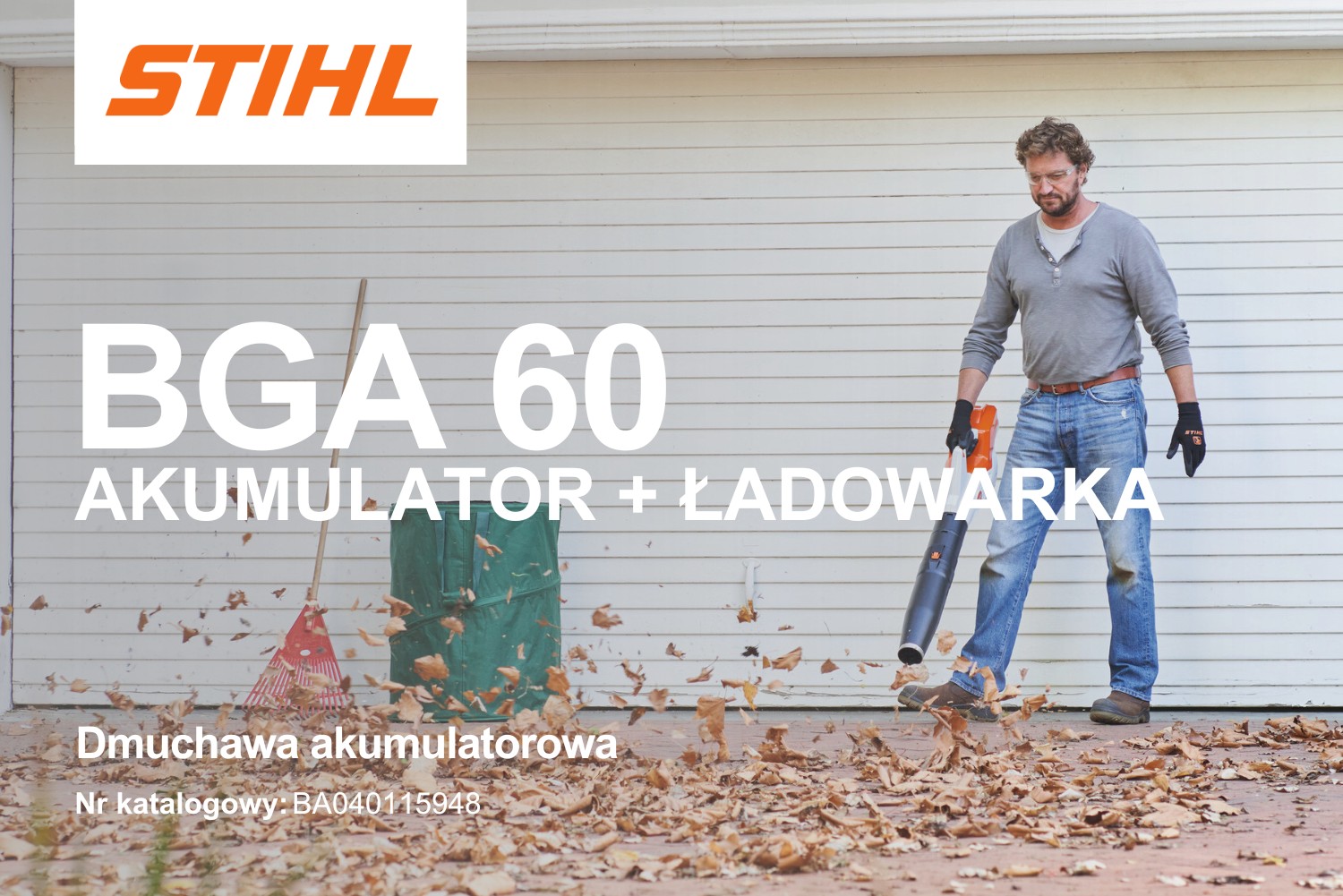 Dmuchawa do liści akumulatorowa Stihl BGA 60 (Zestaw AK 30 S + AL 101) BA040115948 - 780 m³/h, 36 V