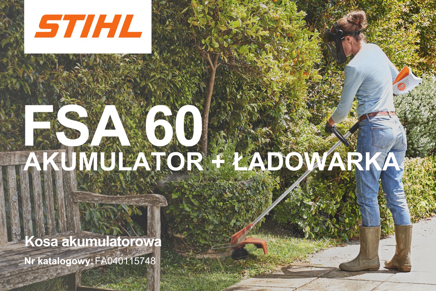 Kosa akumulatorowa STIHL FSA 60 R (zestaw akumulator + ładowarka) - 45220115734