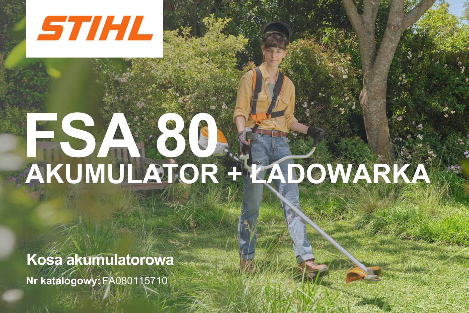 Kosa akumulatorowa STIHL FSA 80 (zestaw akumulator + ładowarka) - FA080115710