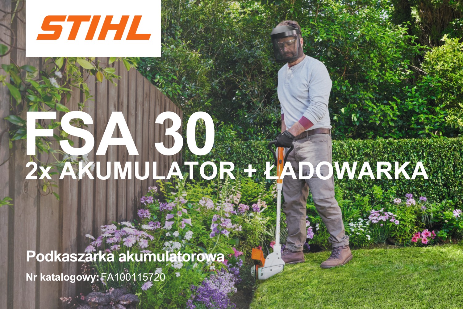 Podkaszarka akumulatorowa STIHL FSA 30 (Zestaw 2 akumulatory + ładowarka) - FA100115720