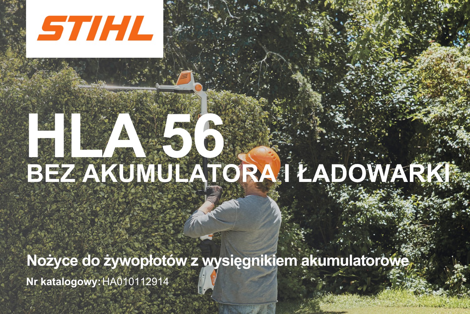 Nożyce do żywopłotu na wysięgniku akumulatorowe Stihl HLA 56 (bez akumulatora i ładowarki) HA010112914 - 350 W, 210 cm