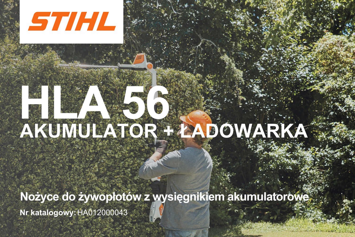 Nożyce do żywopłotu na wysięgniku akumulatorowe Stihl HLA 56 (zestaw z akumulatorem i ładowarką) HA012000043 - 350 W, 210 cm
