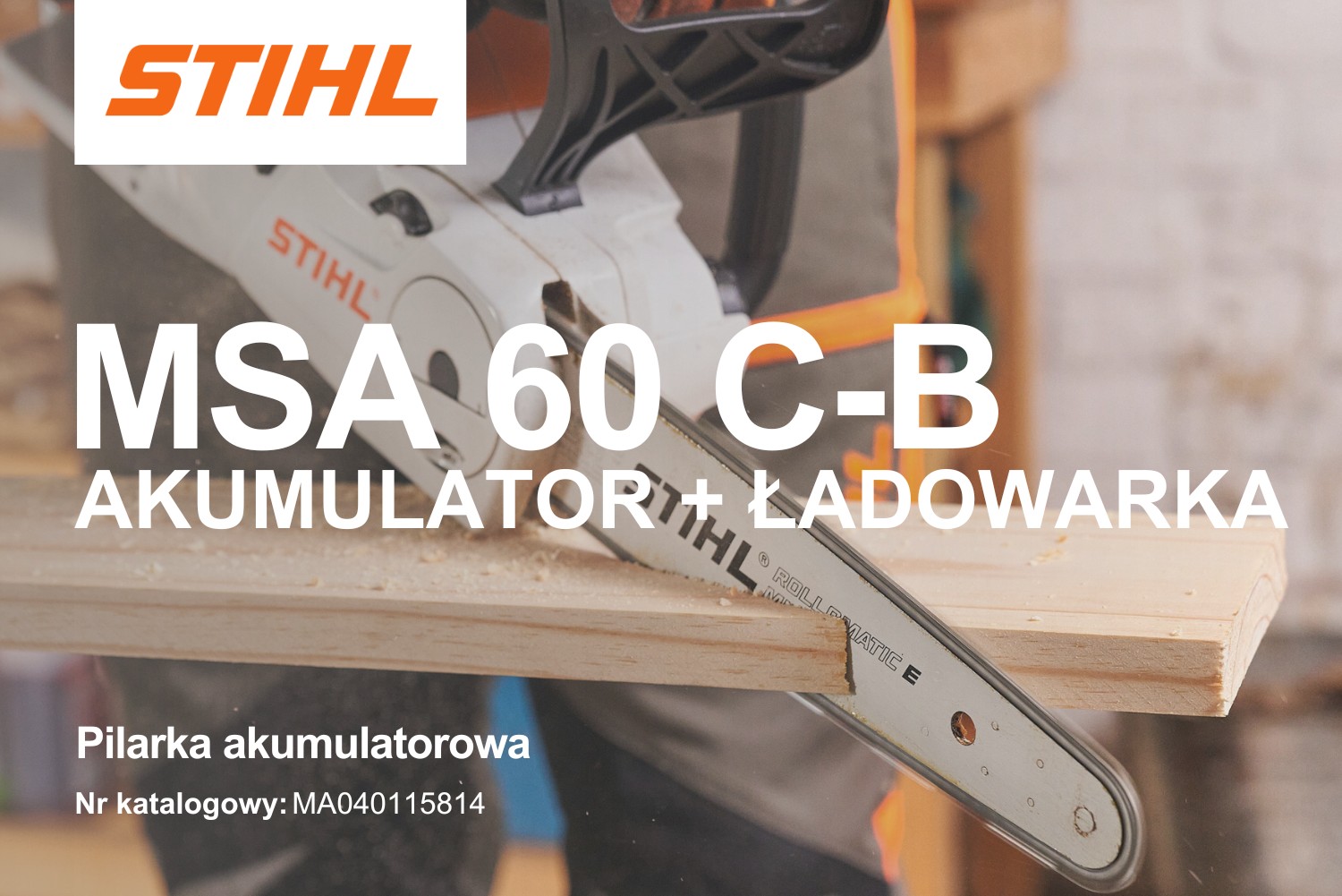 Pilarka akumulatorowa Stihl MSA 60 C-B (zestaw akumulator + ładowarka) MA040115814 - 0,9 kW, 30 cm, 1/4”