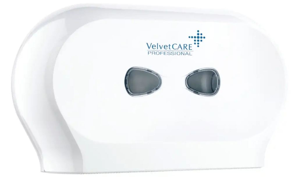Dozownik do papieru toaletowego Jumbo VelvetCARE Professional 5600023, biały, tworzywo ABS, podwójny