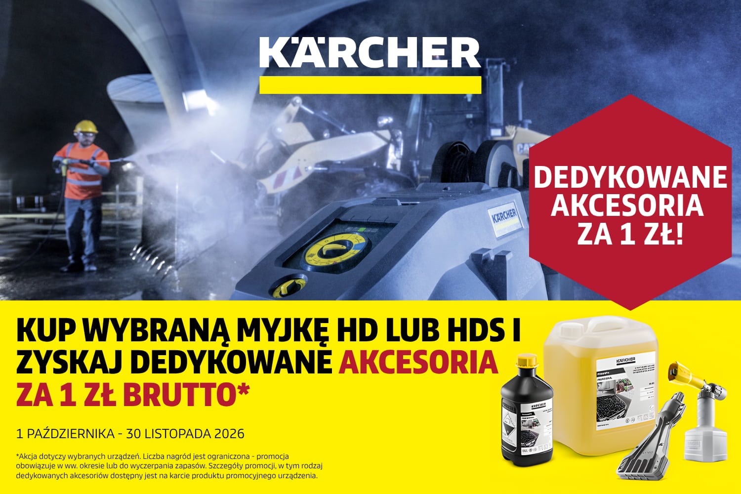 Promocja Kärcher - akcesoria za 1 zł przy zakupie wybranych profesjonalnych myjek ciśnieniowych