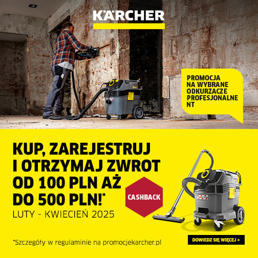 Promocja Cashback Karcher NT - Kup odkurzacz przemysłowy, zarejestruj i odbierz zwrot na konto