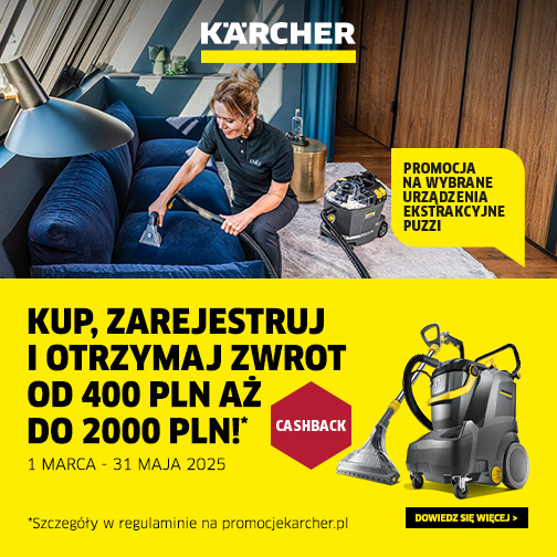 Promocja Kärcher - Zgarnij CASHBACK za zakup urządzenia ekstrakcyjnego Kärcher Puzzi!