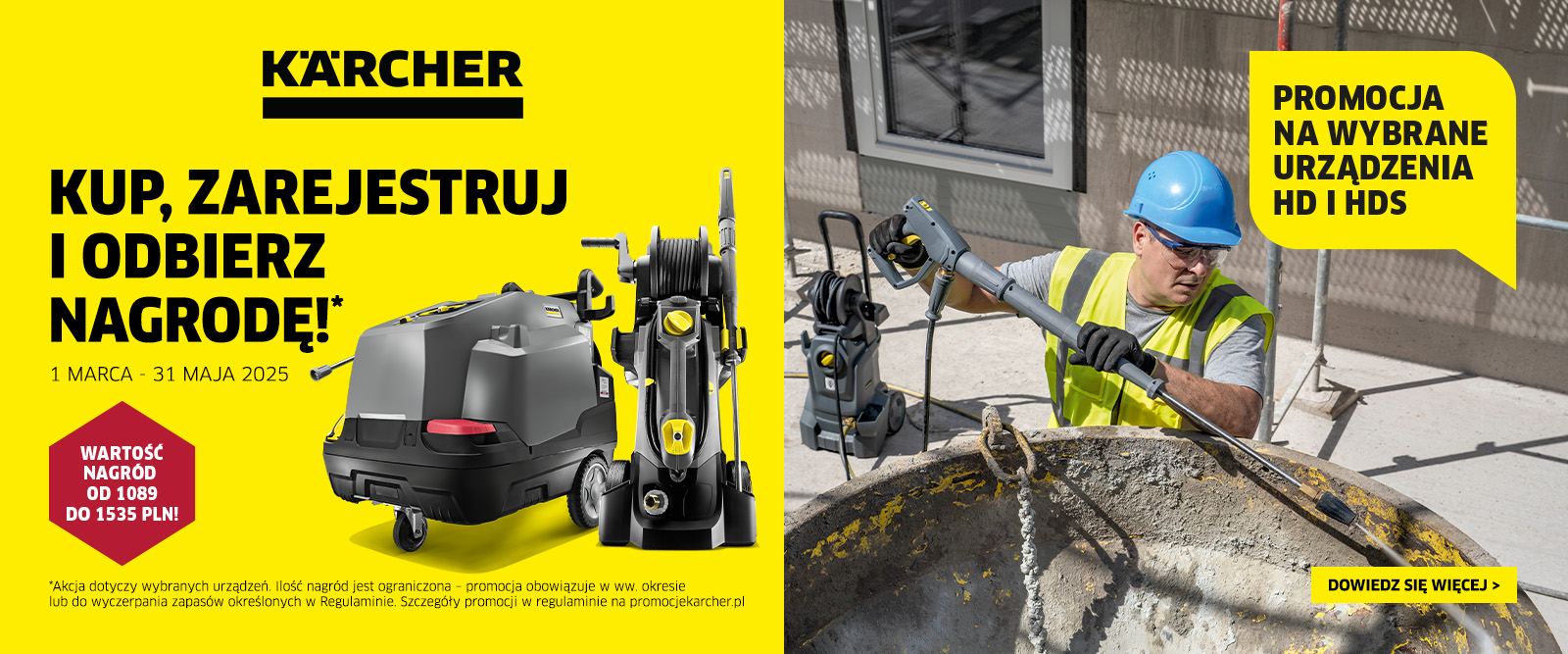 Promocja Karcher HD / HDS - Kup myjkę wysokociśnieniową, zarejestruj i odbierz dodatkowe akcesoria